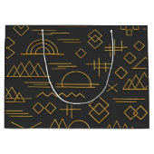 Luxurious 3D Gold Embossed Geometric Pattern  ラージペーパーバッグ (正面)