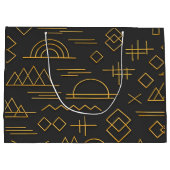 Luxurious 3D Gold Embossed Geometric Pattern  ラージペーパーバッグ (裏面)