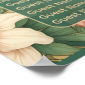 Luxurious Alphonse Mucha Flora Green Seating Chart ポスター (角)