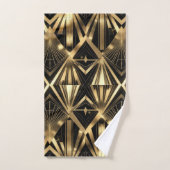 Luxurious Art Deco Geometric Gold and Black バスタオルセット (ハンドタオル)