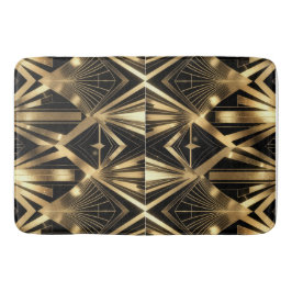 Luxurious Art Deco Geometric Gold and Black バスマット