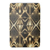 Luxurious Art Deco Geometric Gold and Black バスマット (正面縦)