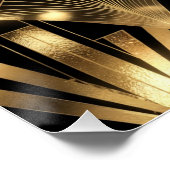 Luxurious Art Deco Geometric Gold and Black  ポスター (コーナー)