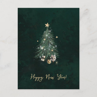 Luxurious, artistic design with a festive tree インビテーションポストカード