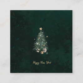 Luxurious, artistic design with a festive tree エンクロージャーカード