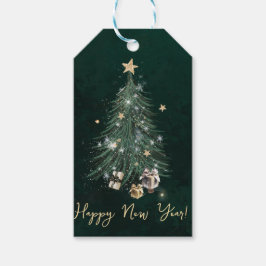 Luxurious, artistic design with a festive tree ギフトタグ