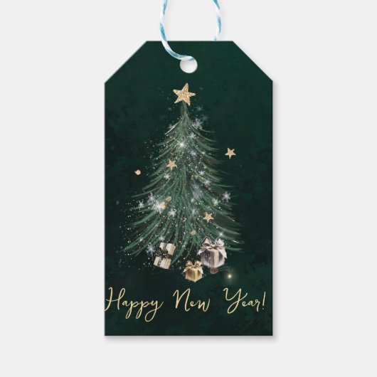 Luxurious, artistic design with a  festive tree ギフトタグ (正面)