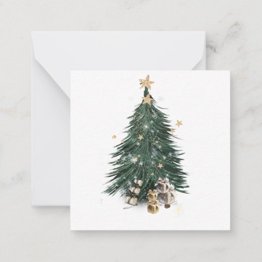 Luxurious, artistic design with a  festive tree ノートカード (裏面)