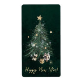 Luxurious, artistic design with a festive tree ラベル (正面)