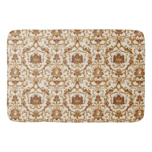 Luxurious Baroque Gold Ornament on Ivory バスマット (正面)