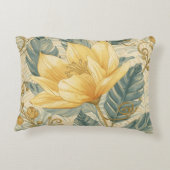 Luxurious, Beautiful Yellow Lemon Flower Pattern  アクセントクッション (裏面)