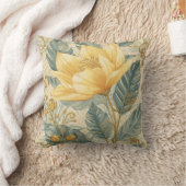 Luxurious, Beautiful Yellow Lemon Flower Pattern クッション (ブランケット)