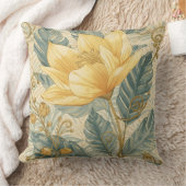 Luxurious, Beautiful Yellow Lemon Flower Pattern クッション (ブランケット)