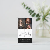 Luxurious Black and White hair stylist 3 photo 名刺 (スタンド正面)