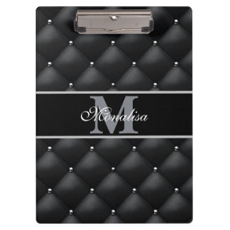 luxurious black design monogramed personalized   クリップボード