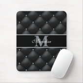 luxurious black design monogramed personalized   マウスパッド (マウス)