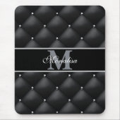 luxurious black design monogramed personalized   マウスパッド (正面)
