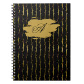 Luxurious Black & Gold Leaf Personalized Notebook ノートブック (正面)
