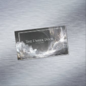 Luxurious Black Gold White Fluid Art Lotus マグネット名刺 (インサイチュ)