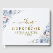 Luxurious Blue, White & Gold Wedding  ゲストブック (正面)