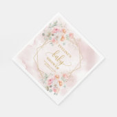 Luxurious blush pink florals baby shower luncheon  スタンダードランチョンナプキン (角)