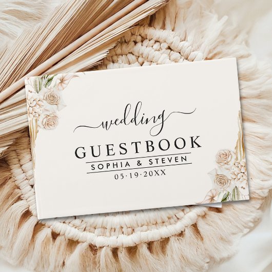 Luxurious Boho Wedding with Subtle Floral Accents ゲストブック