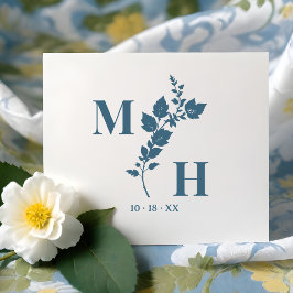 Luxurious Botanical Embellishment Wedding Initials ラバースタンプ