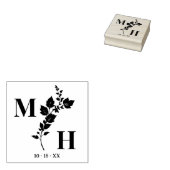 Luxurious Botanical Embellishment Wedding Initials ラバースタンプ (押印)
