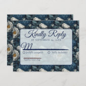 Luxurious Botanical Peonies Spring Wedding Rsvp (正面/裏面)