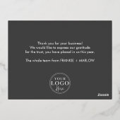 Luxurious Business Logo Happy Holidays Real Gold 箔シーズンポストカード (裏面)