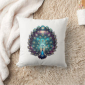 Luxurious Celestial Peacock Pillow Cover クッション (ブランケット)