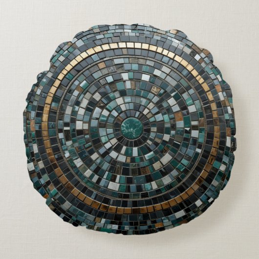 Luxurious Circular Mosaic Wall Macro ラウンドクッション (正面)