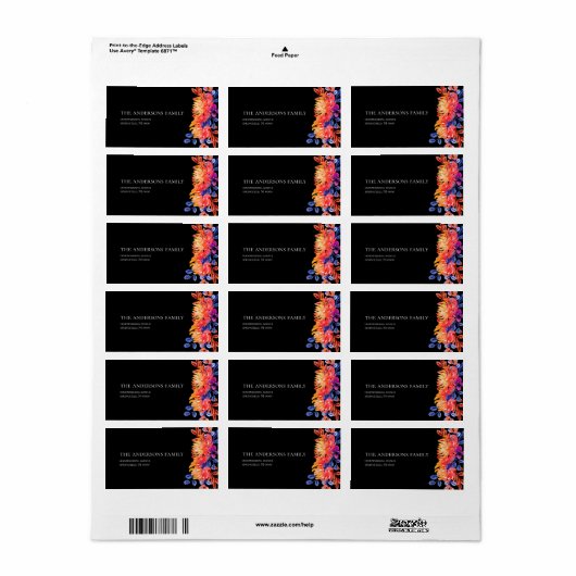 Luxurious Classy Elegant Watercolor Flowers  ラベル (フルシート)