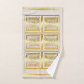 Luxurious cream white gold monogram Towel set バスタオルセット (ハンドタオル)