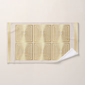 Luxurious cream white gold monogram Towel set バスタオルセット (ハンドタオル)