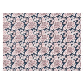 Luxurious Dark Blue Roses With White Details  テーブルクロス (正面(横))