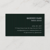 Luxurious Dark Green Pinstripe Business Card 名刺 (裏面)