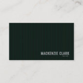 Luxurious Dark Green Pinstripe Business Card 名刺 (正面)