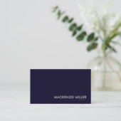 Luxurious Deep Navy Blue Monochrome Business Card 名刺 (スタンド正面)