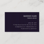 Luxurious Deep Purple Pinstripe Business Card 名刺 (裏面)