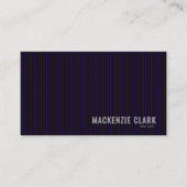 Luxurious Deep Purple Pinstripe Business Card 名刺 (正面)