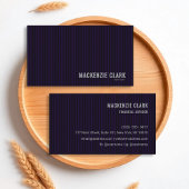 Luxurious Deep Purple Pinstripe Business Card 名刺