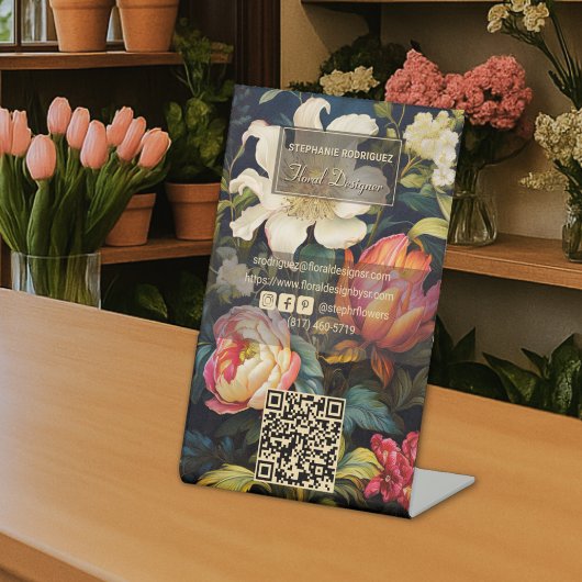 Luxurious Dutch Floral Painting Floral Design  台座サイン