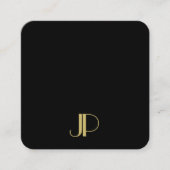 Luxurious Elegant Template Monogram Black And Gold スクエア名刺 (正面)