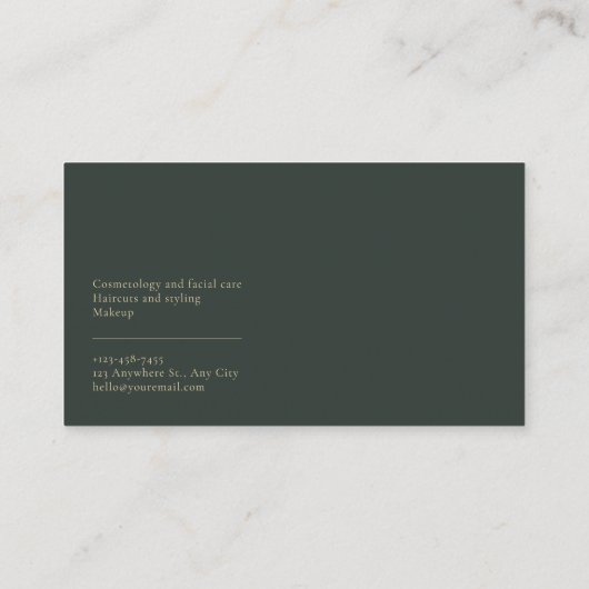 Luxurious Emerald Floral Gold Circle Blush Berry 名刺 (裏面)