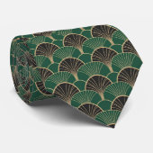 Luxurious Emerald Green & Gold Art Deco Geometric ネクタイ (ロール)