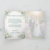 Luxurious Eucalyptus Greenery Gold Overlay Photo サンキューカード (内部)