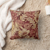Luxurious Flowers,Gold Maroon, Elegant Beautiful クッション (ブランケット)