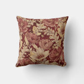 Luxurious Flowers,Gold Maroon, Elegant Beautiful クッション (裏面)