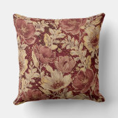 Luxurious Flowers,Gold Maroon, Elegant Beautiful クッション (裏面)